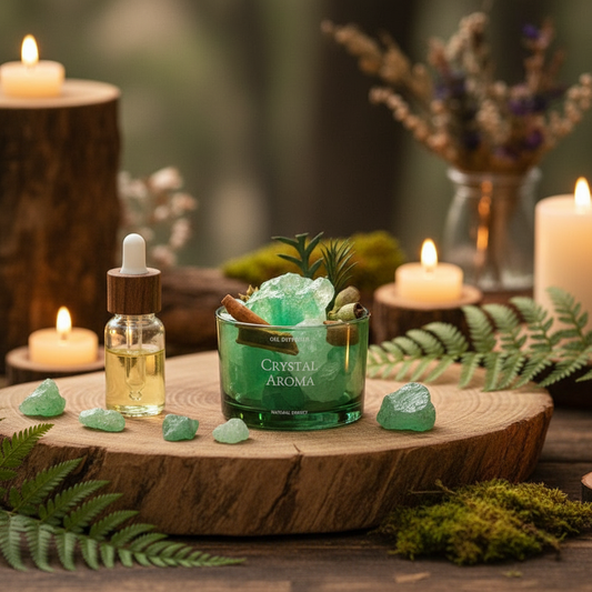 Green Crystal Diffusing Stone Aromatherapy in Natural Space