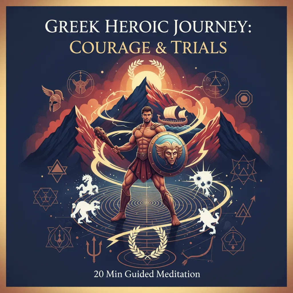 Greek Heroic Journey Courage Trials Meditation Audio Cover