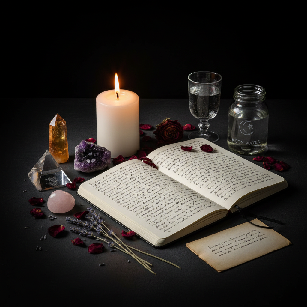 40 Manifestation Rituals lifestyle flat lay