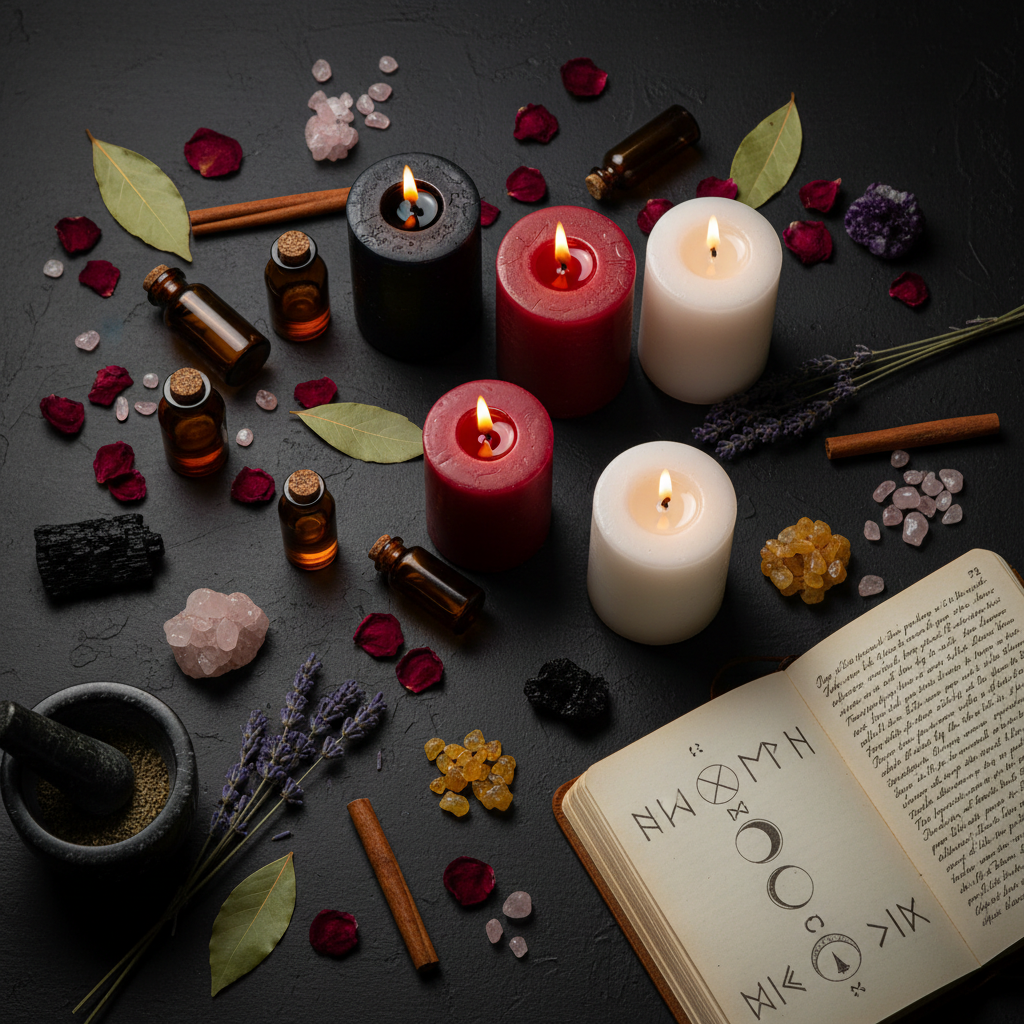 Candle Dressing Guide lifestyle flat lay