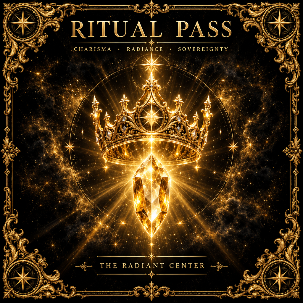 Radiant Glamour Ritual Pass - Sacred Altar Emblem Card