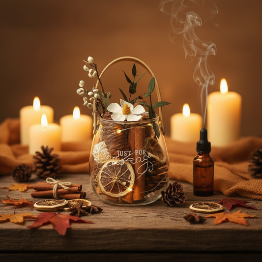 Leather Diffuser Cup in Warm Cinnamon Ritual Scene