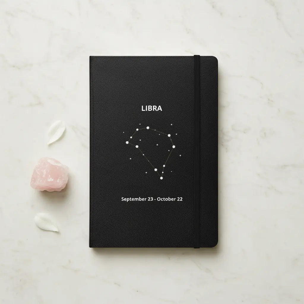 Libra Notebook Flat Lay Minimal Thin