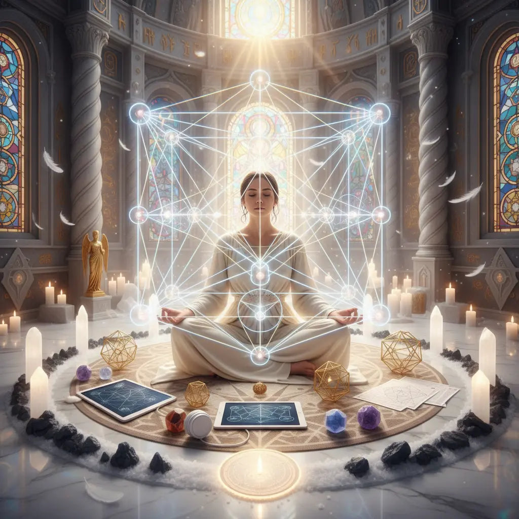 Metatron's Cube Divine Protection Meditation Scene