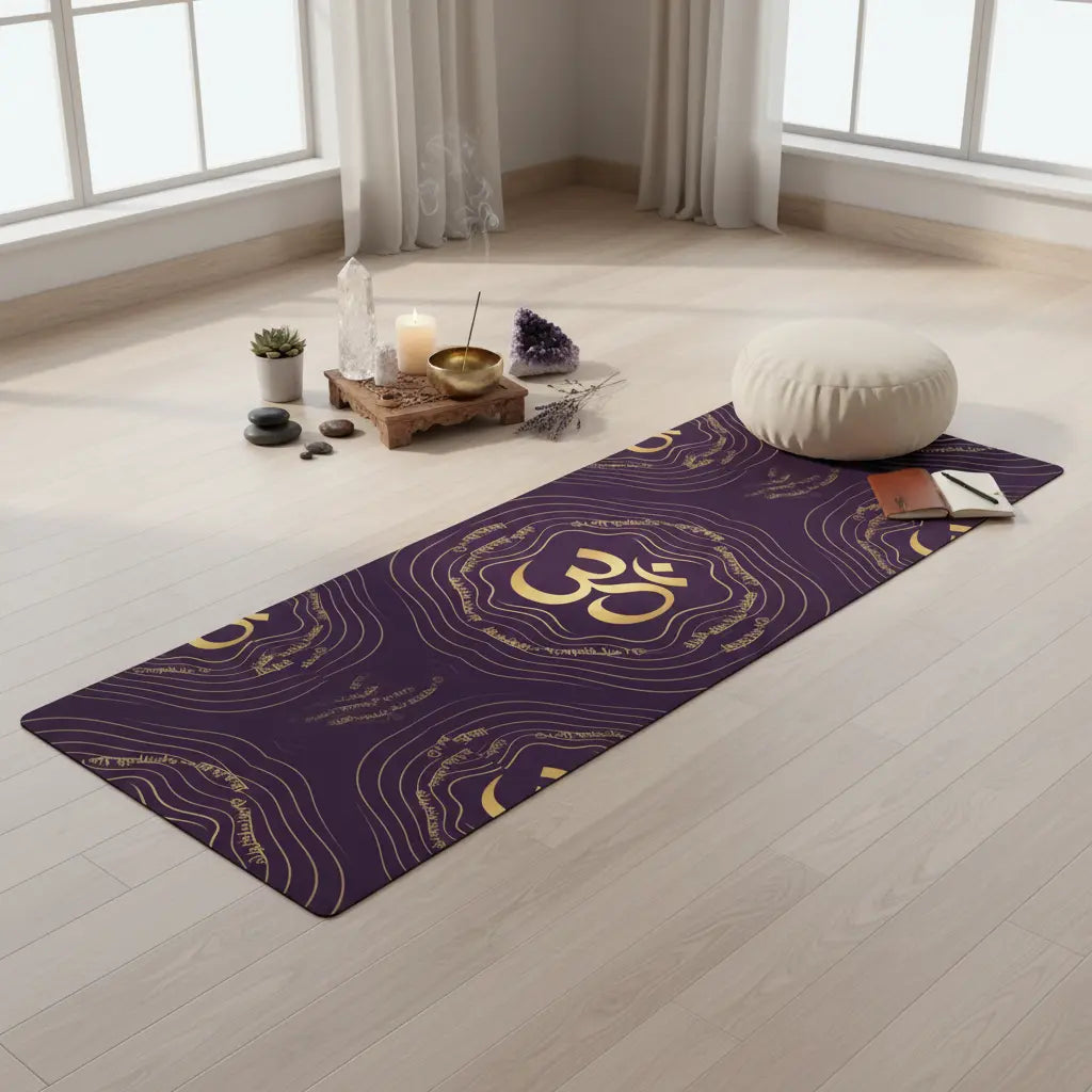 Om Symbol Yoga Mat - Peaceful Meditation View