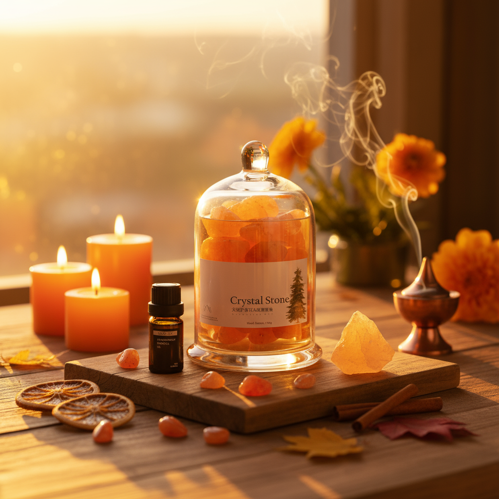 Orange Crystal Aromatherapy Gift Box in Energizing Sacred Space