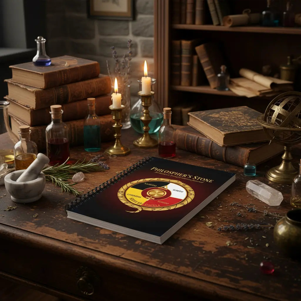 Philosopher's Stone Alchemical Journal Notebook Dark Academia Lifestyle Scene