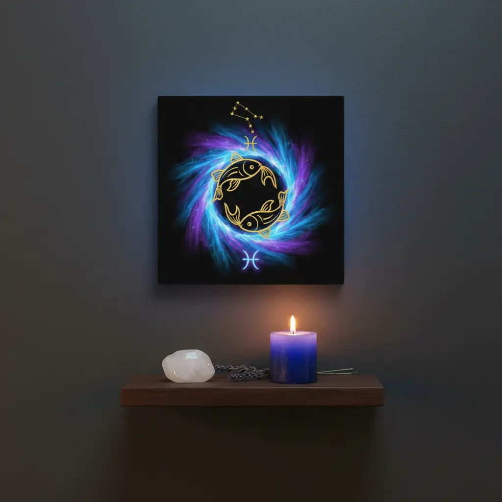 Pisces Galaxy Canvas Small Intimate Cozy Mystical Scene