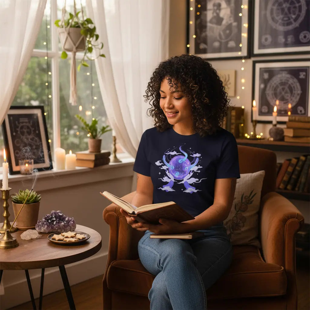 Purple Cancer Zodiac T-shirt Lifestyle Scene