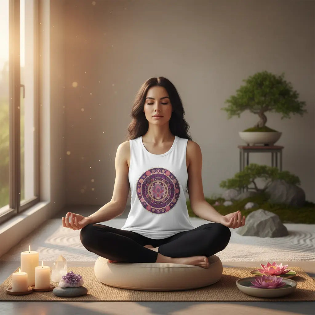 Purple Pink Lotus Mandala Tank Lifestyle Scene