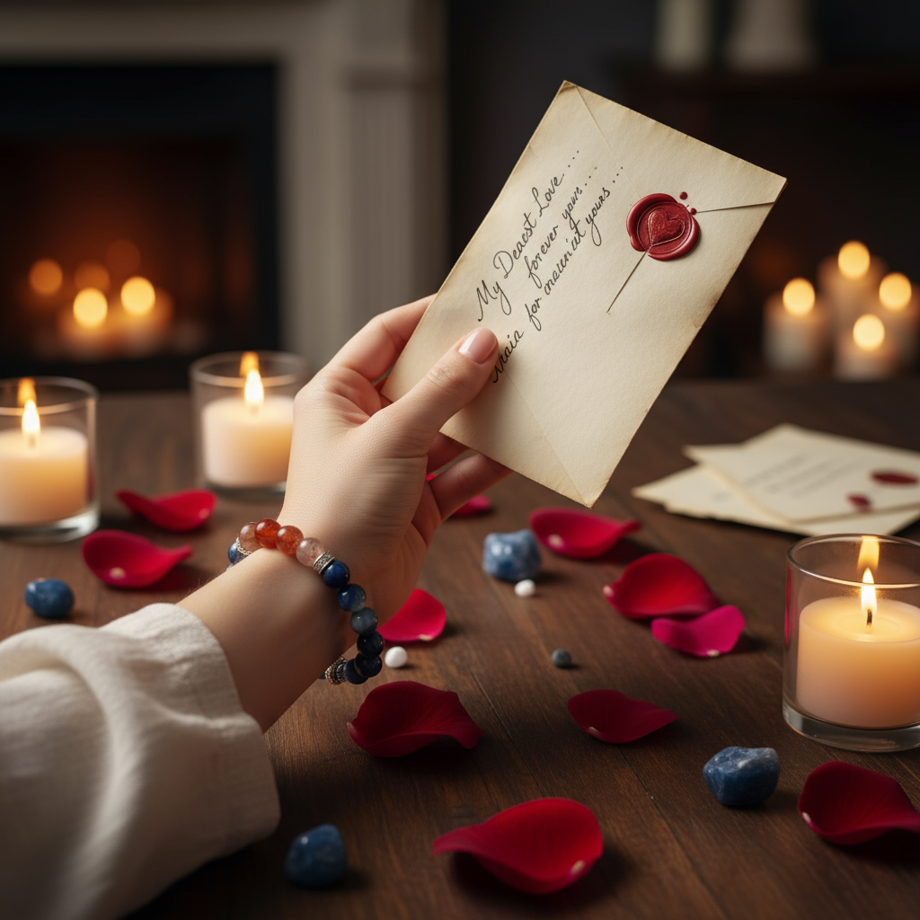 Red Flower Kyanite Bracelet Romantic Expression