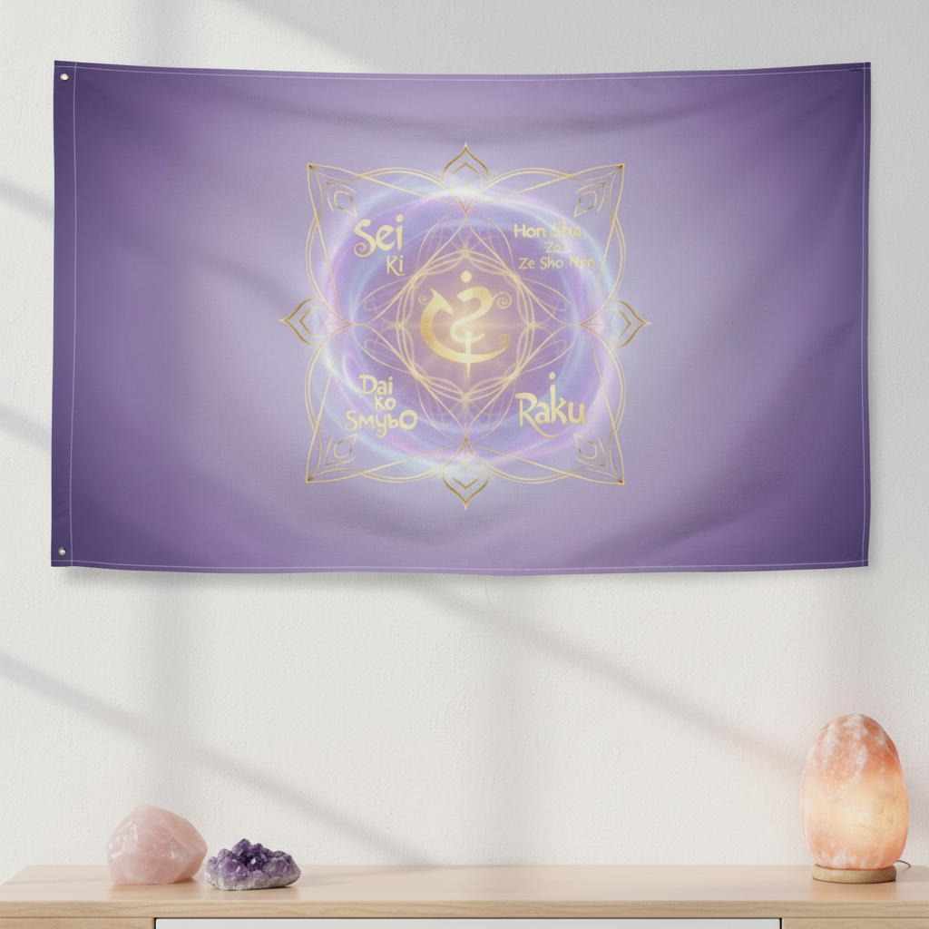 Reiki Healing Symbols Mandala Flag - Minimalist Atmospheric Photo