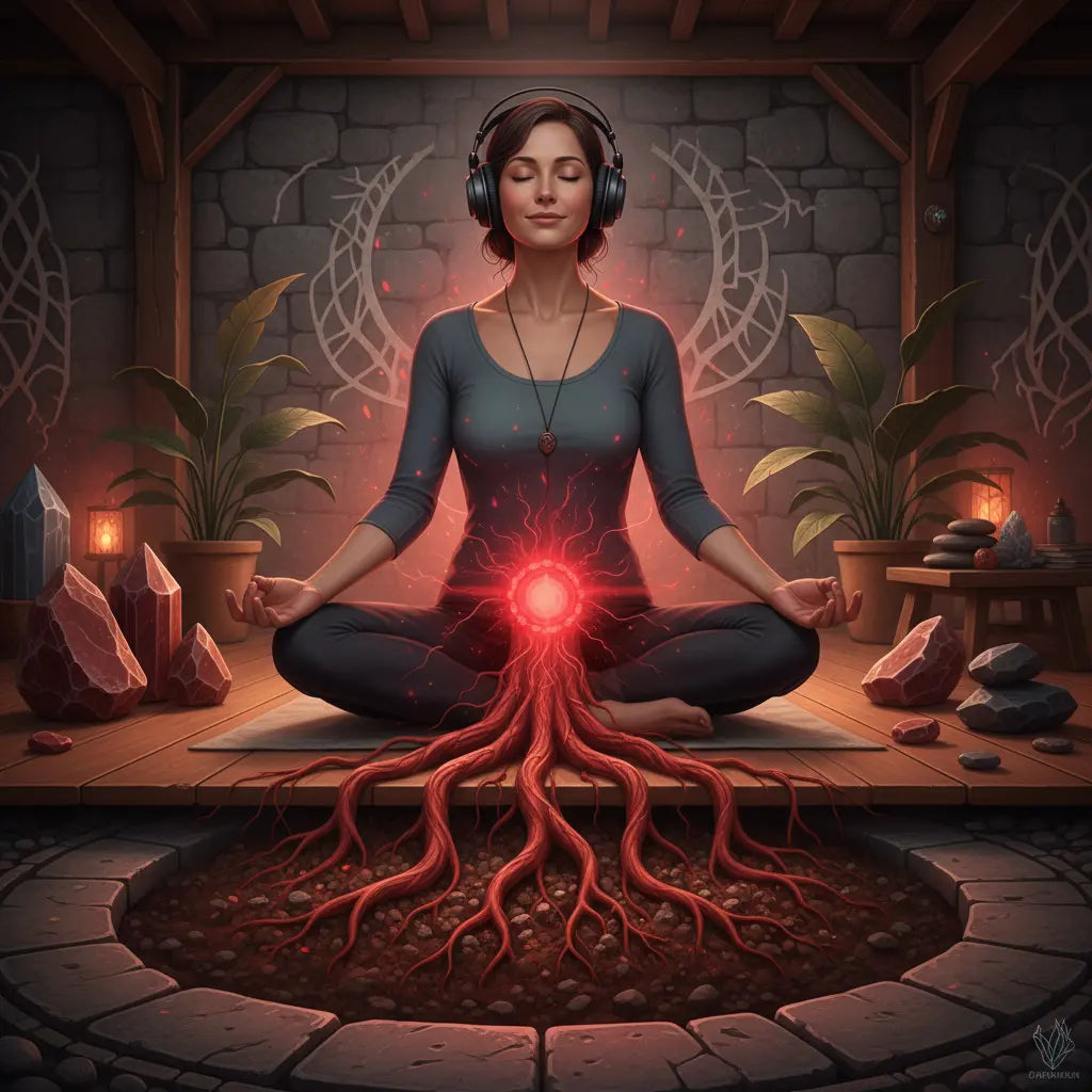 Root Chakra Grounding & Safety Foundation Meditation Scene