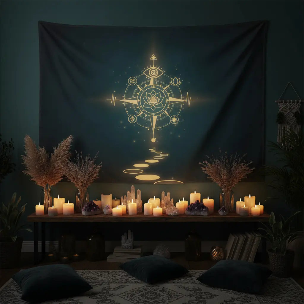 Sacred Compass Tapestry - Wall Scene