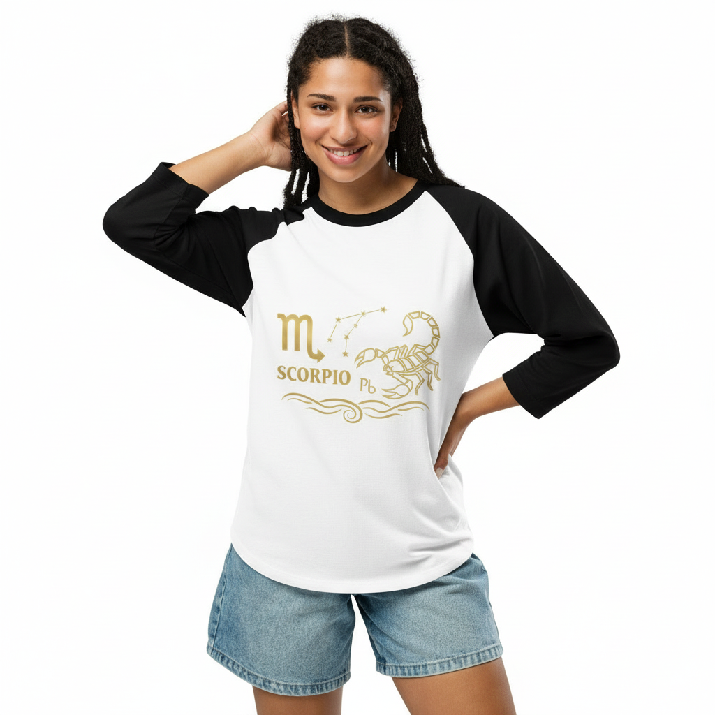 SCORPIO Raglan Shirt - Clean Female Model Photo