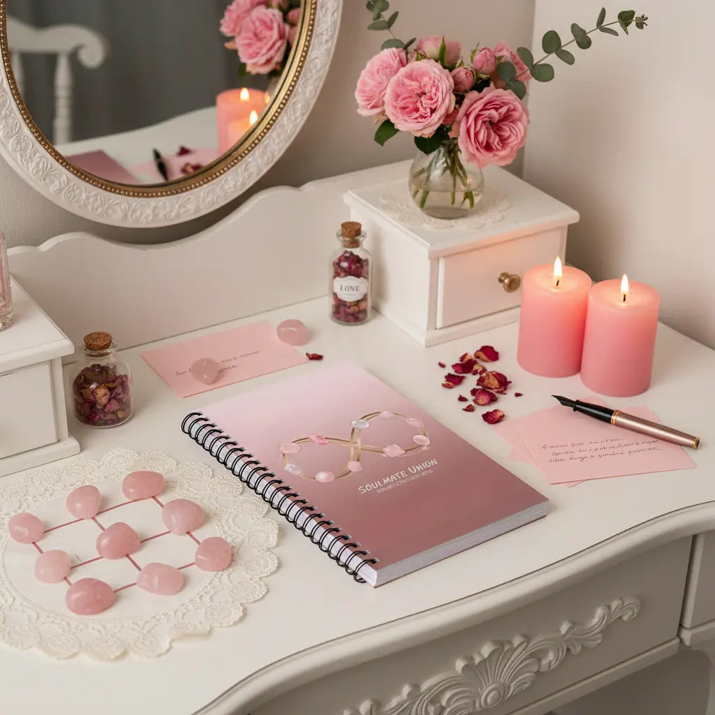 Soulmate Union Manifestation Grid Notebook Romantic Lifestyle Scene