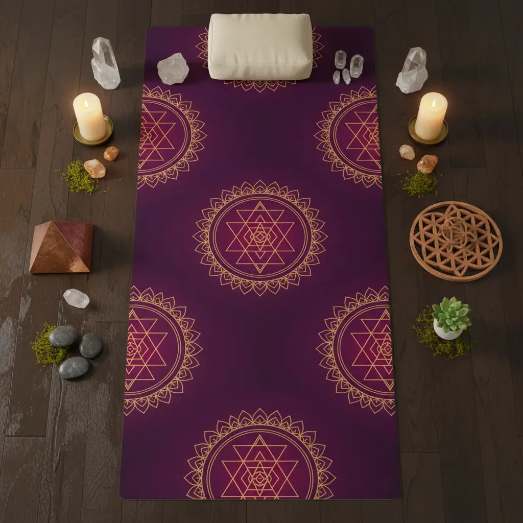 Sri Yantra Mandala Yoga Mat - Meditative View