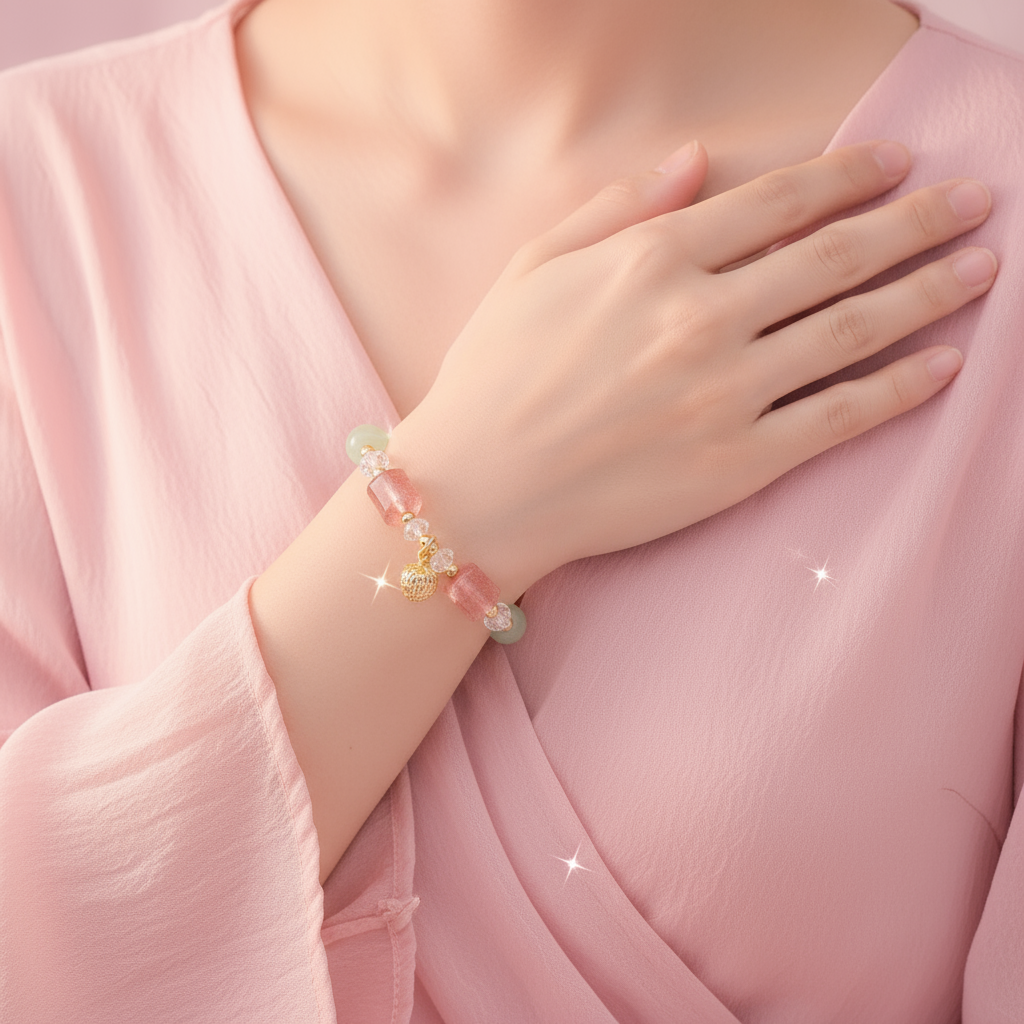 Strawberry Crystal Bracelet Lifestyle Product