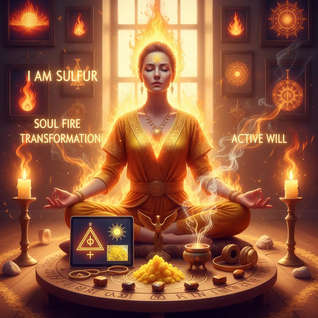 Sulfur Soul Consciousness Fire Meditation Scene