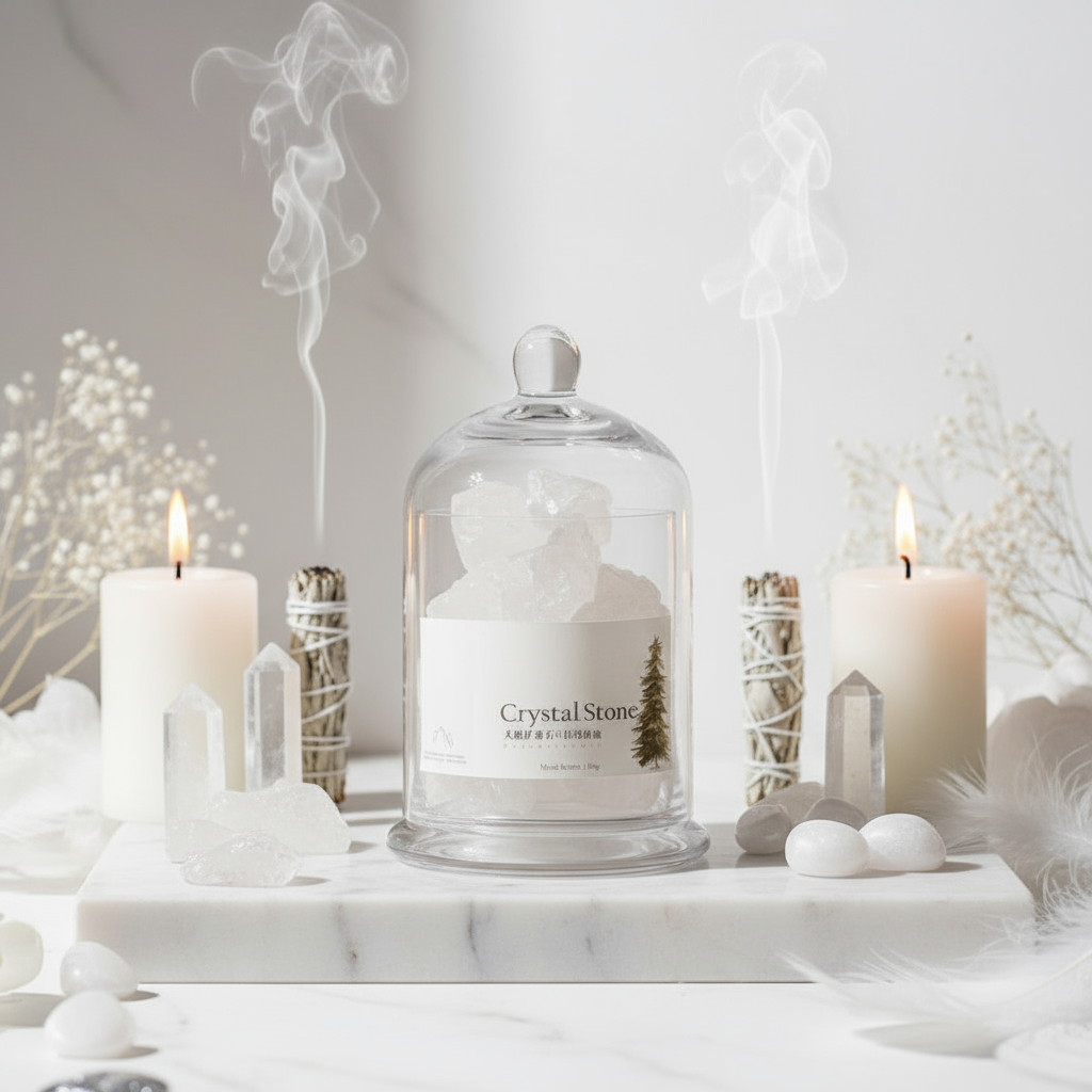White Crystal Aromatherapy Gift Box Centered in Sacred Space