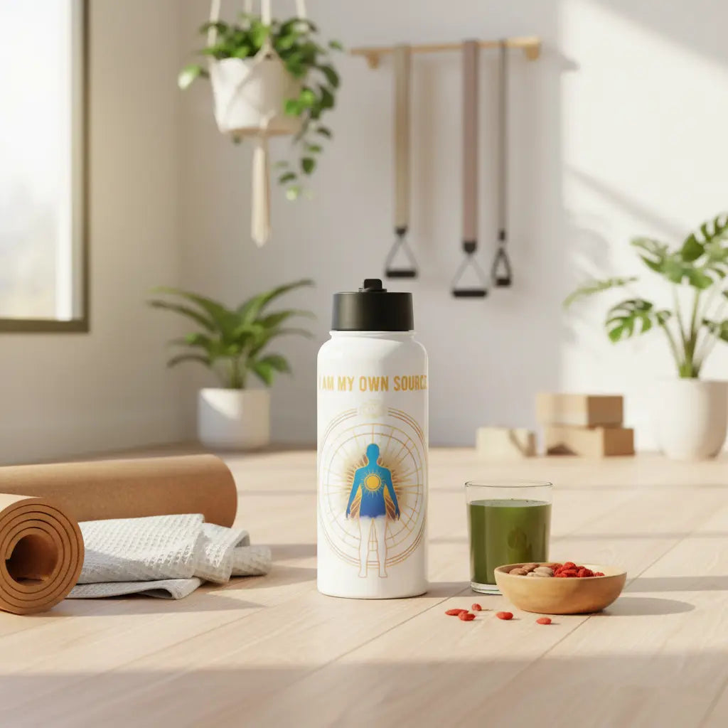White Gold I Am My Own Source Water Bottle Lifestyle Scene