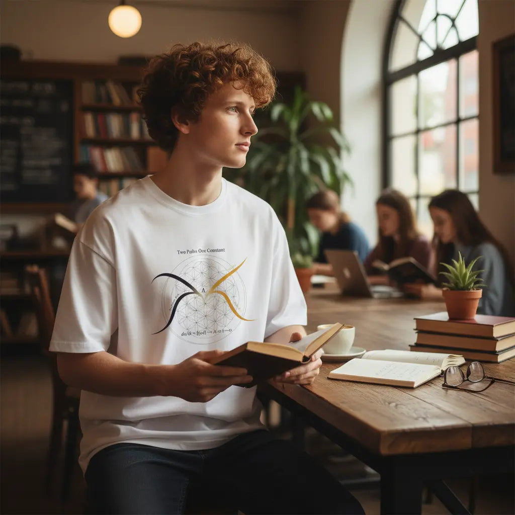 White Two Paths One Constant T-Shirt Lifestyle Scene