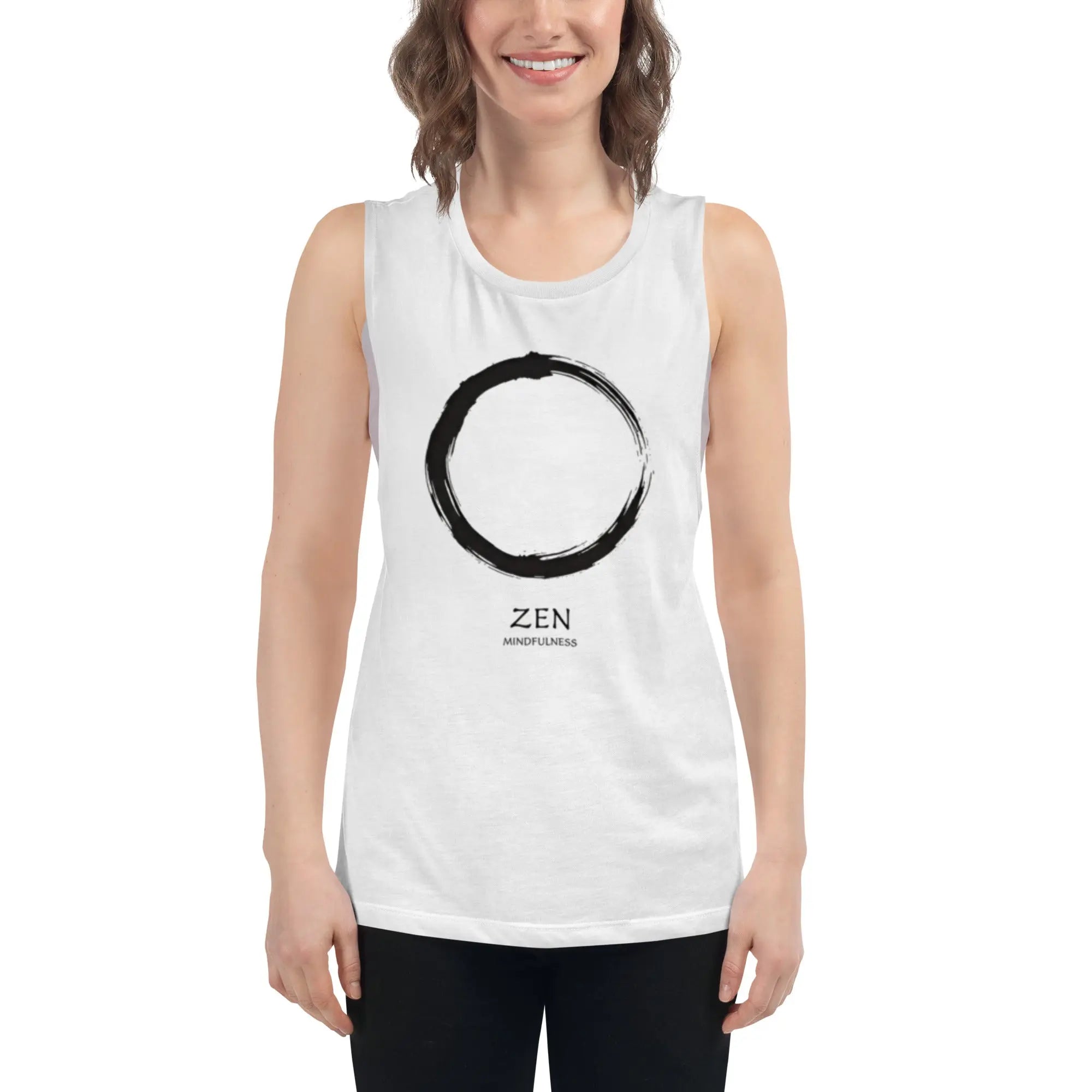Zen Circle Enso Muscle Tank | Buddhist Meditation Minimalist Top ...